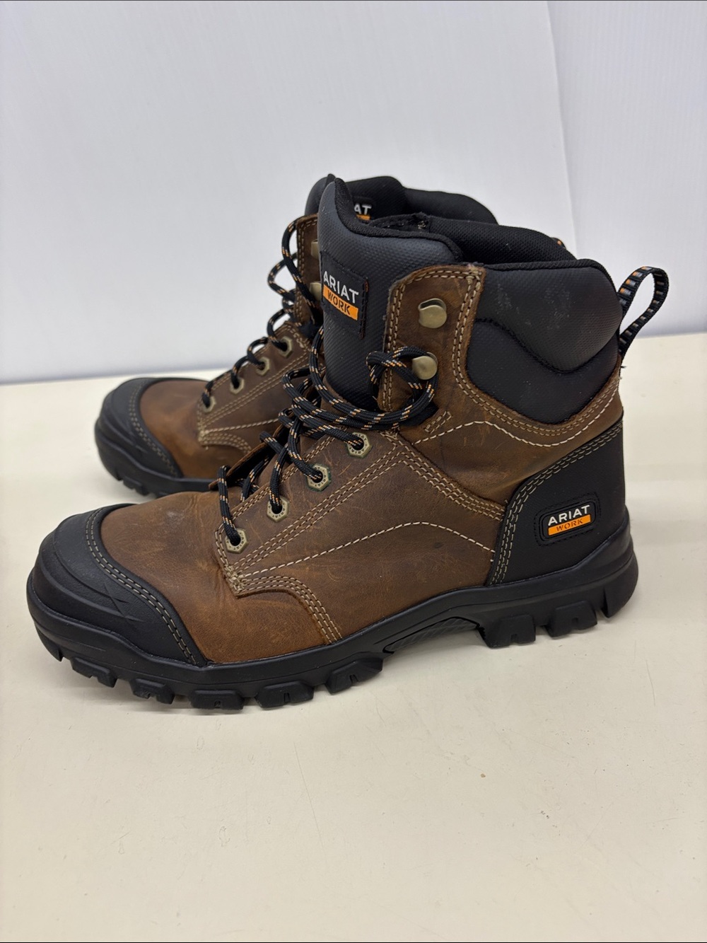 Ariat Brown and Black Men's Work Boots - Picture 7 of 8